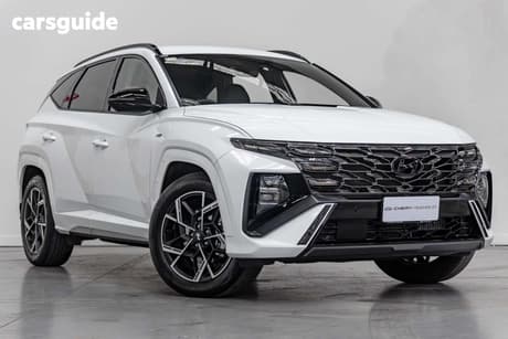 White 2024 Hyundai Tucson Wagon Elite Hybrid N Line (Awd)