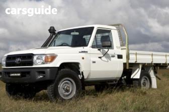 White 2014 Toyota Landcruiser Cab Chassis Workmate (4X4)