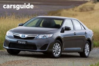 Red 2012 Toyota Camry Sedan Hybrid H