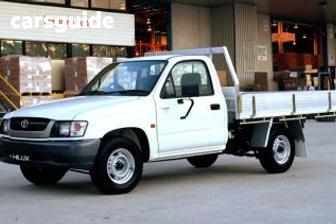 White 2002 Toyota Hilux Cab Chassis