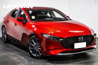 Red 2025 Mazda 3 Hatchback G20 Evolve