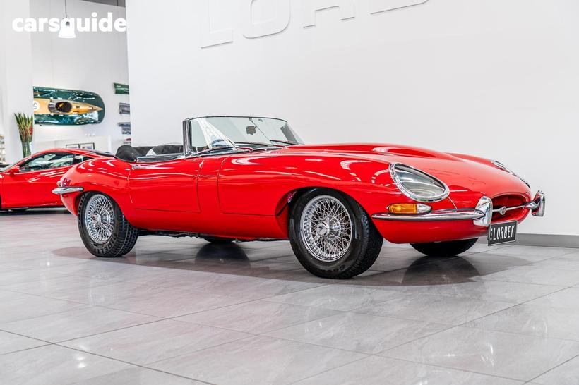 Red 1965 Jaguar E Type Roadster 4.2