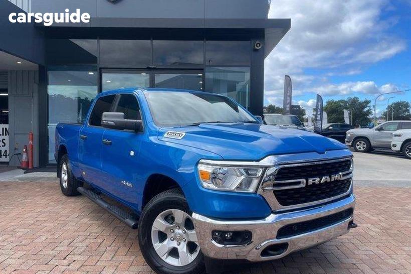 Blue 2024 RAM 1500 Crew Cab Utility Big Horn (5-7 Tub) Mhev (4X4)