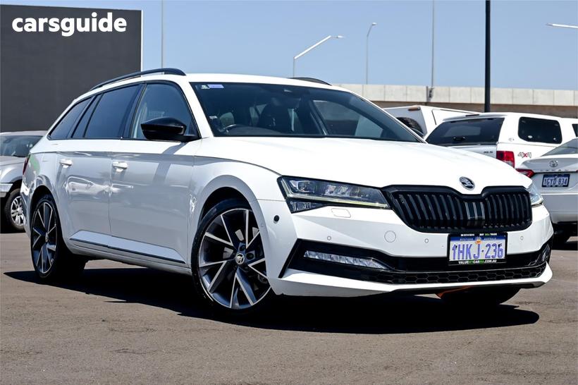 White 2021 Skoda Superb Wagon 206 Tsi Sportline