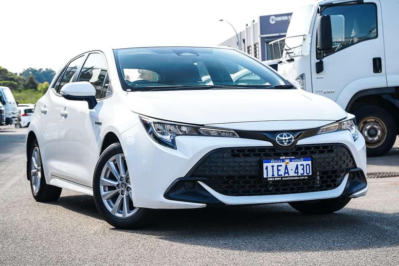 White 2024 Toyota Corolla Hatchback Ascent Sport Hybrid