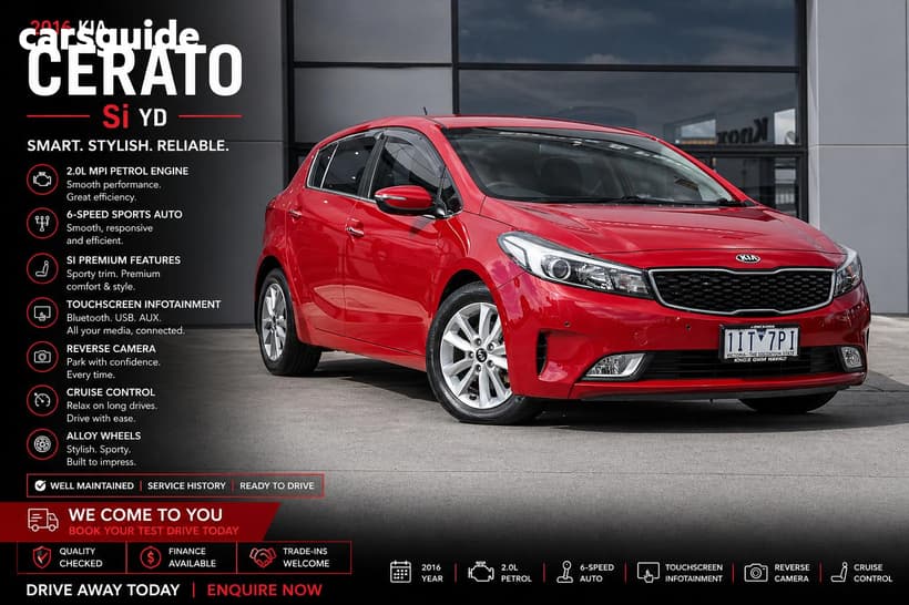 Red 2016 Kia Cerato Hatchback Si