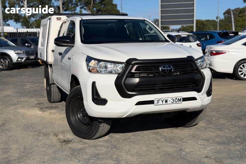 White 2022 Toyota Hilux Double Cab Pick Up Workmate (4X4)