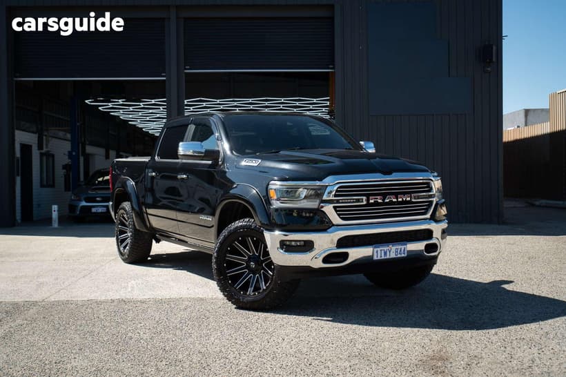 Black 2022 RAM 1500 Crew Cab Utility Laramie Rambox (Hybrid)