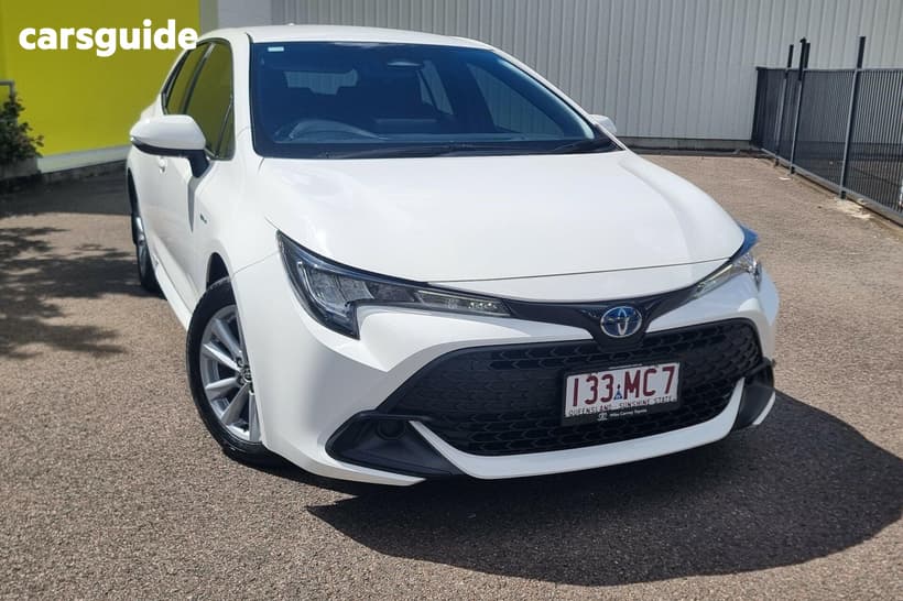 White 2023 Toyota Corolla Hatchback Ascent Sport Hybrid