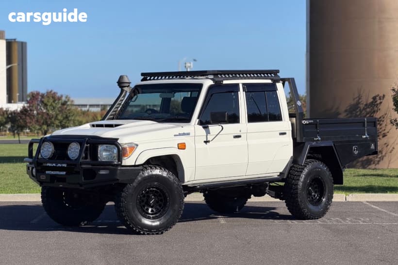 White 2018 Toyota Landcruiser Double Cab Chassis Workmate (4X4)