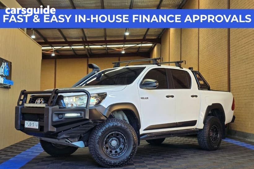 White 2018 Toyota Hilux Dual Cab Utility Rugged (4X4)