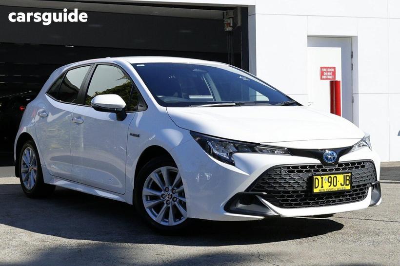 White 2023 Toyota Corolla Hatchback Ascent Sport Hybrid