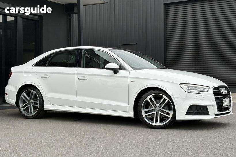 White 2020 Audi A3 Sedan 35 Tfsi S Line Plus