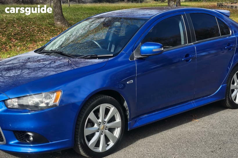 Blue 2014 Mitsubishi Lancer Hatchback Gsr Sportback