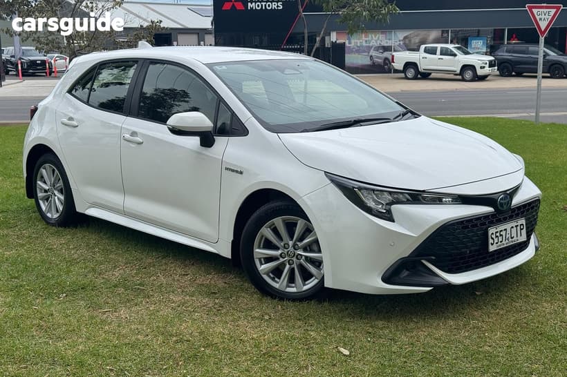 White 2022 Toyota Corolla Hatchback Ascent Sport Hybrid