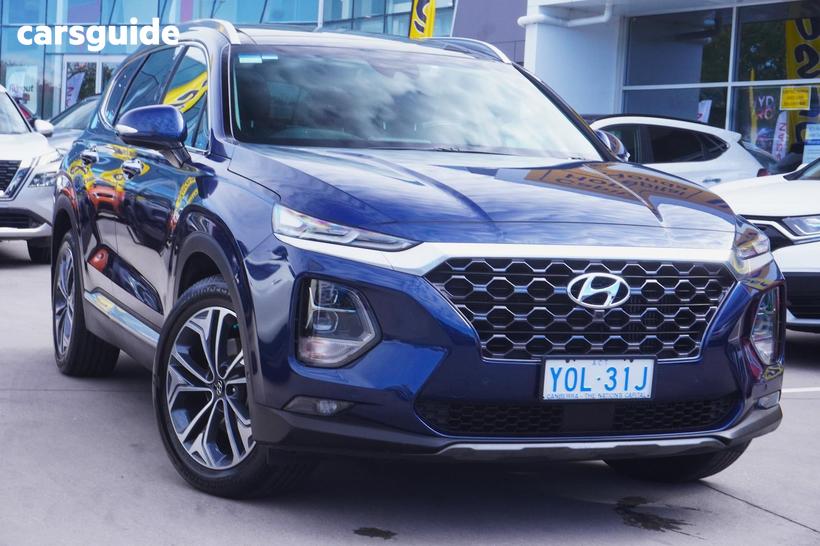 Blue 2020 Hyundai Santa FE Wagon Highlander Crdi Burg (Awd)