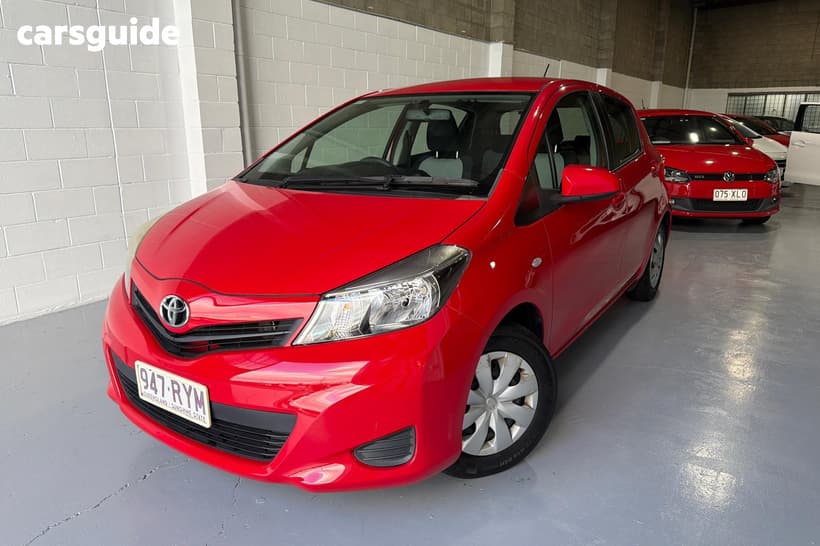 Red 2011 Toyota Yaris Hatchback Yr