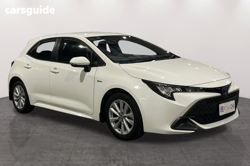 White 2024 Toyota Corolla Hatchback Ascent Sport Hybrid