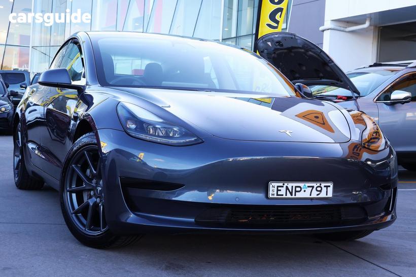 Grey 2021 Tesla Model 3 Sedan Standard Range Plus Rwd
