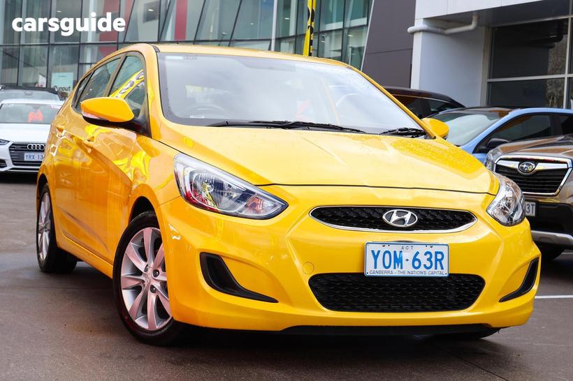 Yellow 2019 Hyundai Accent Hatchback Sport