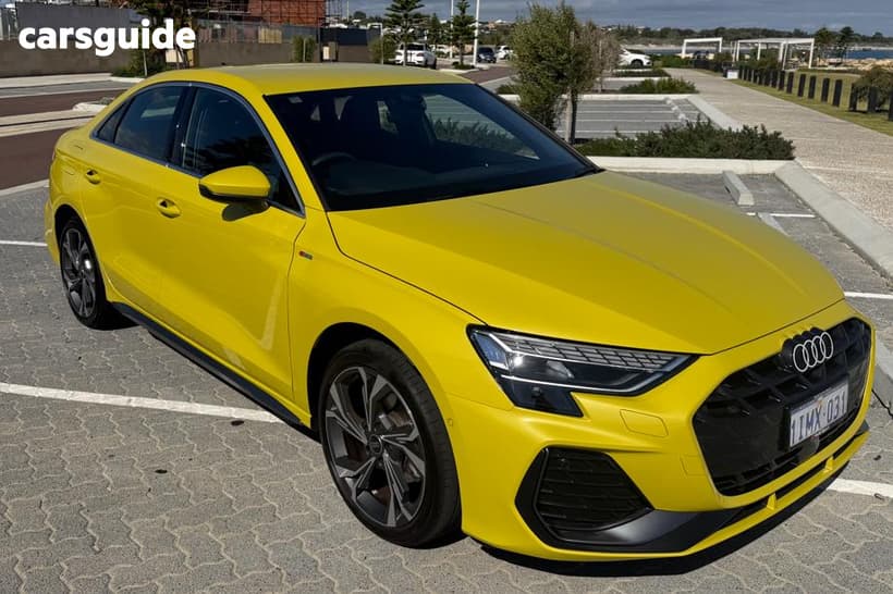 Yellow 2024 Audi A3 Sedan 35 Tfsi S Line (Mhev)