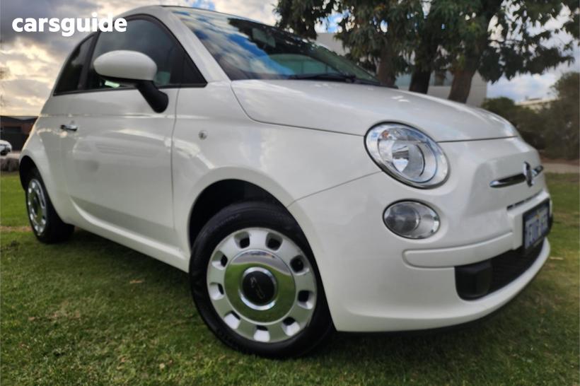 White 2015 Fiat 500 Convertible Pop