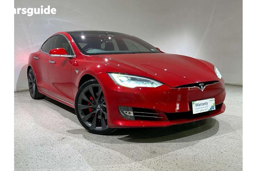 Red 2018 Tesla Model S Hatchback P100 D