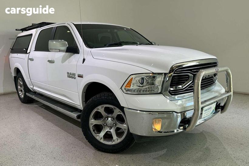 White 2019 RAM 1500 Crew Cab Utility Laramie (4X4) Fd3.9 W/Ramboxes