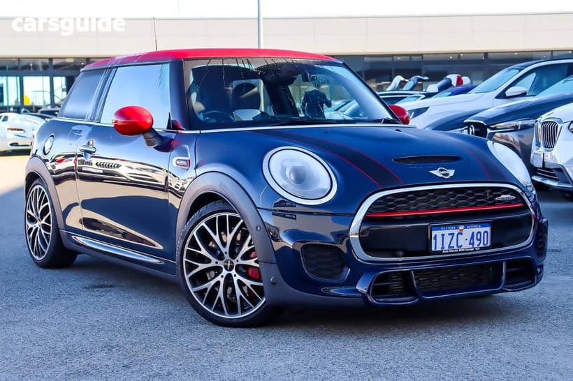 Blue 2018 Mini Cooper Hatchback 3D Hatch John Cooper Works