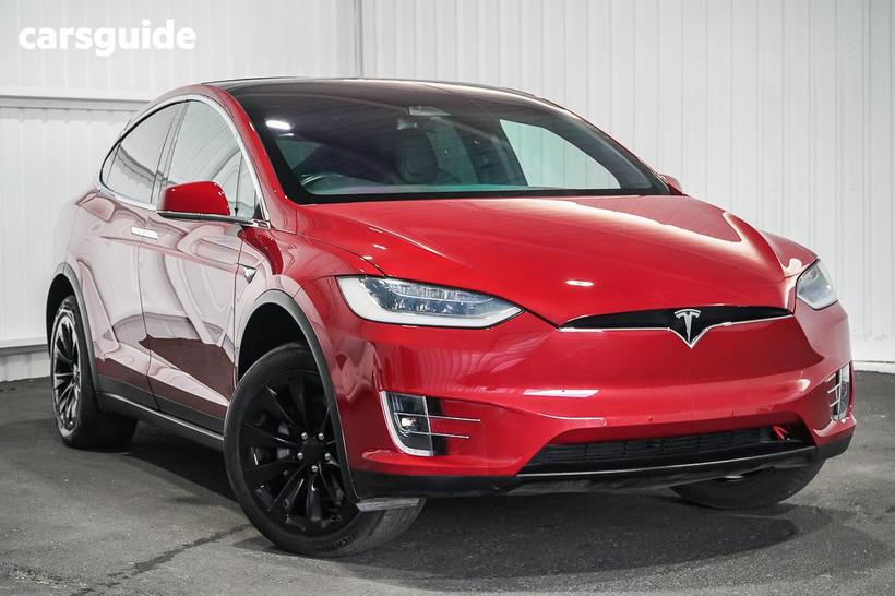 Red 2018 Tesla Model X Wagon 75D (75Xb)