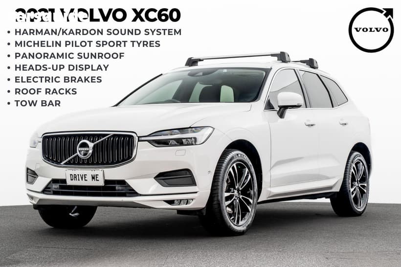 White 2021 Volvo XC60 Wagon D4 Momentum (Awd)
