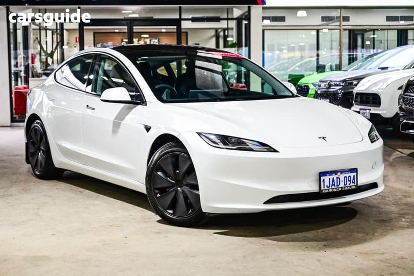 White 2024 Tesla Model 3 Sedan Rear-Wheel Drive
