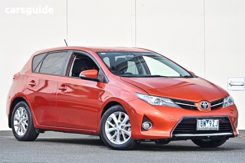 Orange 2014 Toyota Corolla Hatchback Ascent Sport
