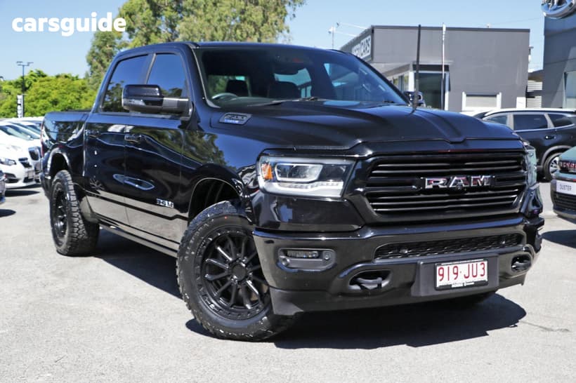 Black 2023 RAM 1500 Crew Cab Utility Laramie Sport Rambox Mhev