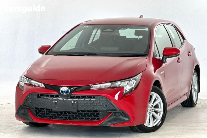 Red 2023 Toyota Corolla Hatchback Ascent Sport Hybrid