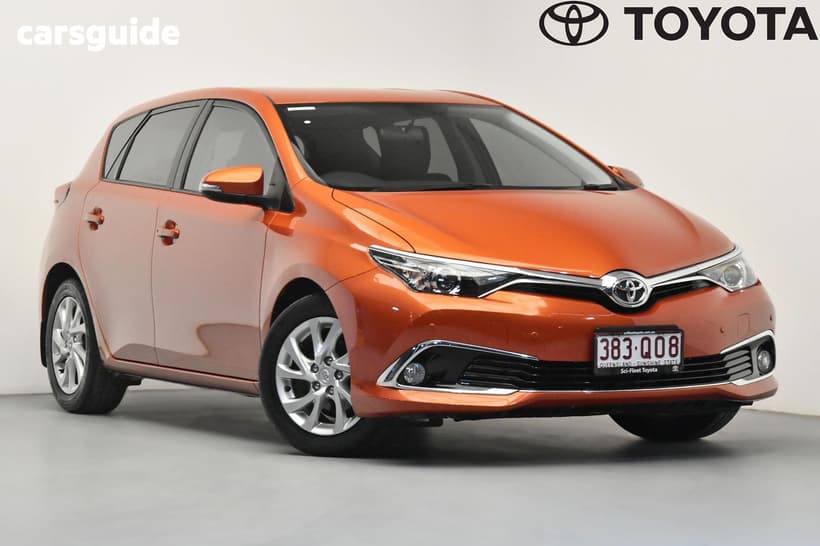 Orange 2015 Toyota Corolla Hatchback Ascent Sport