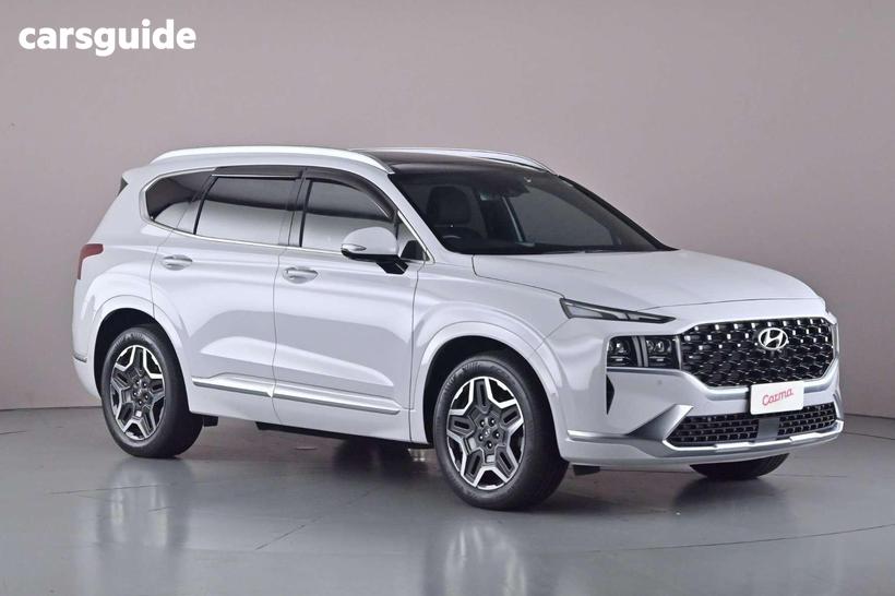 White 2022 Hyundai Santa FE Wagon Highlander Hev (7 Seat)