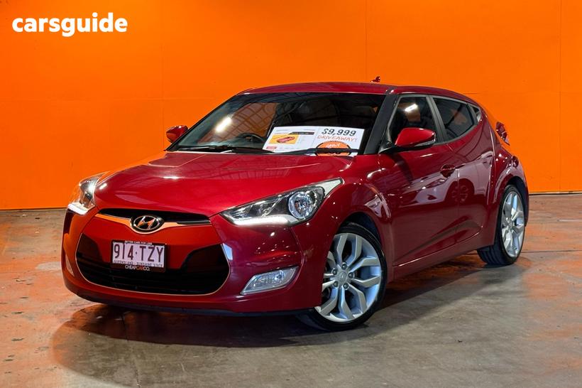 Red 2014 Hyundai Veloster Coupe +