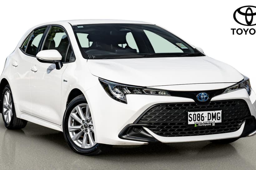 White 2024 Toyota Corolla Hatchback Ascent Sport Hybrid
