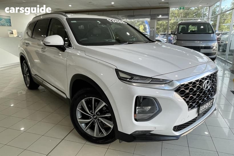 White 2019 Hyundai Santa FE Wagon Elite Crdi (Awd)