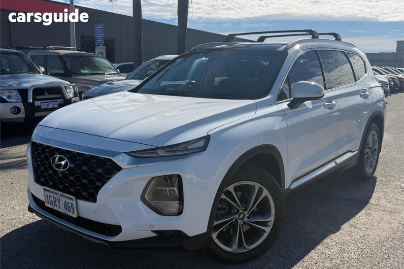 White 2018 Hyundai Santa FE Wagon Highlander Crdi Satin Awd