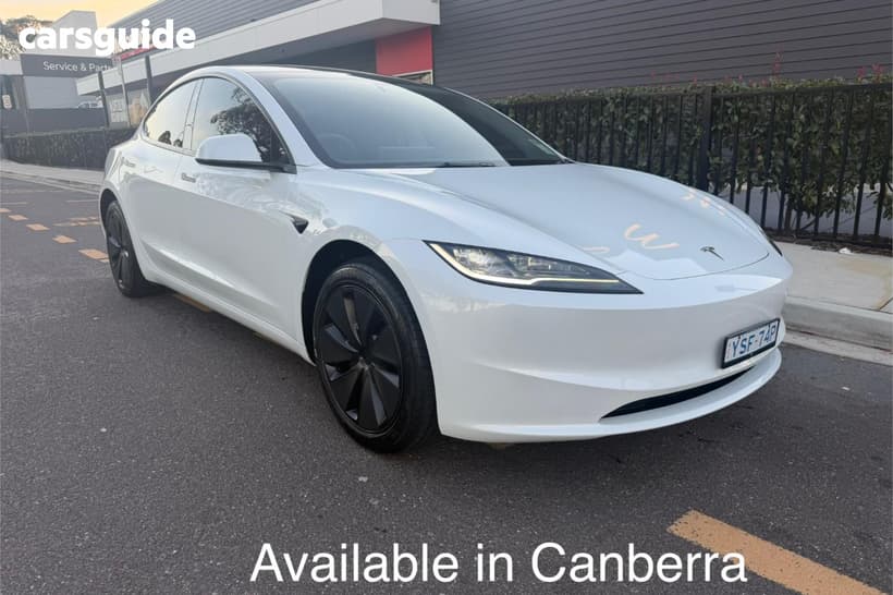 White 2025 Tesla Model 3 Sedan Rear-Wheel Drive