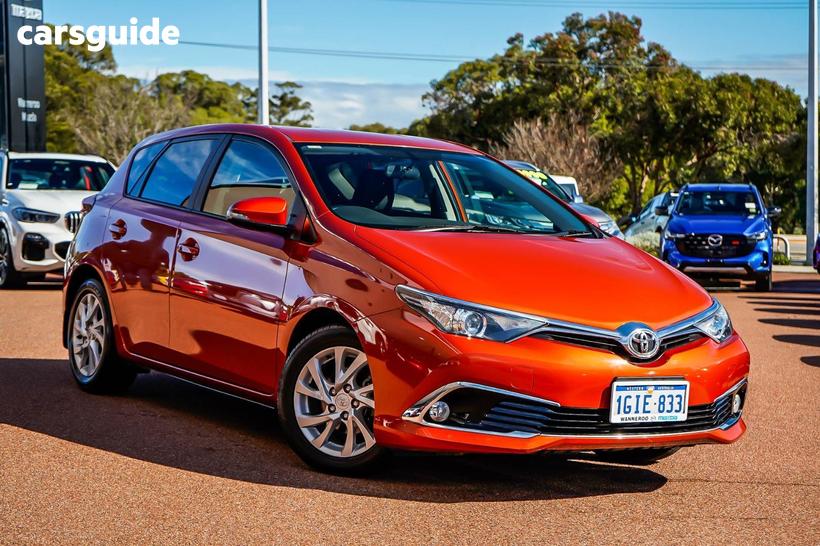 Orange 2017 Toyota Corolla Hatchback Ascent Sport