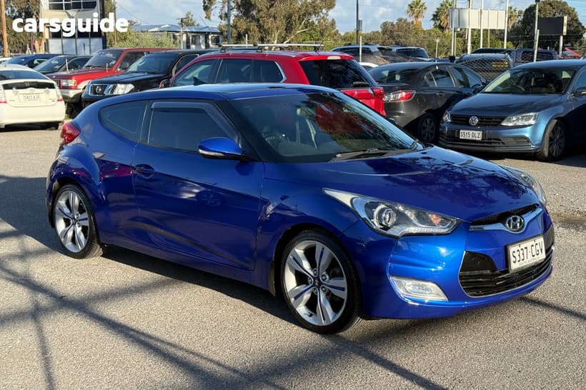 Blue 2013 Hyundai Veloster Coupe +