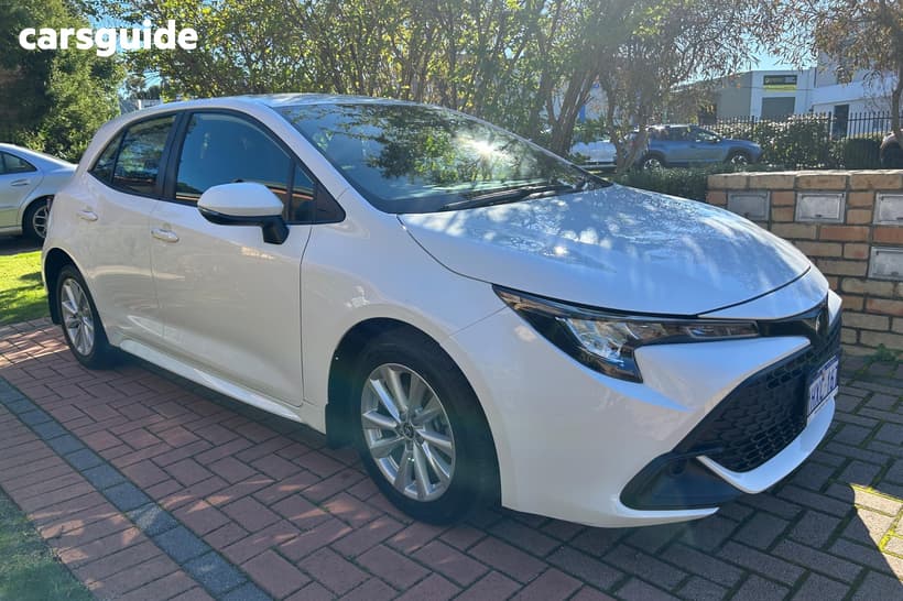 White 2023 Toyota Corolla Hatchback Ascent Sport