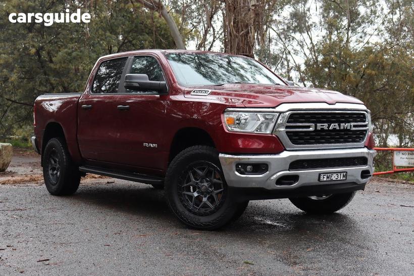 Red 2024 RAM 1500 Crew Cab Utility Big Horn (5-7 Tub) Mhev (4X4)