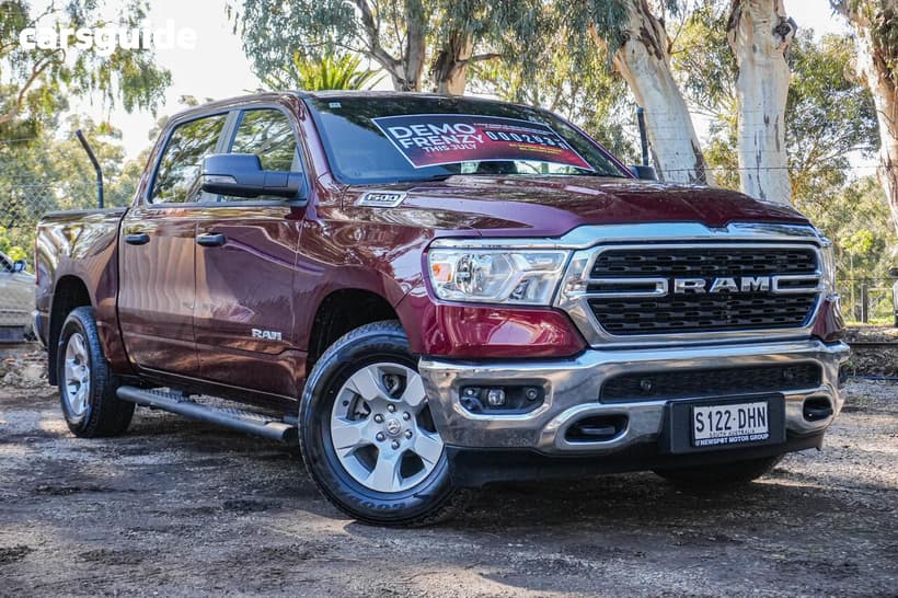 Red 2023 RAM 1500 Crew Cab Utility Big Horn (5-7 Tub) Mhev (4X4)