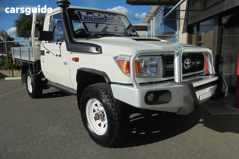 White 2012 Toyota Landcruiser Cab Chassis Workmate (4X4)