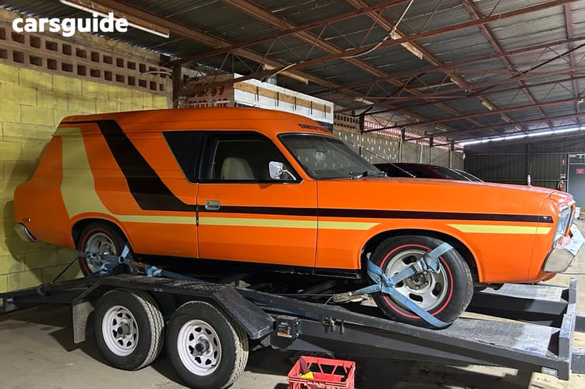 Orange 1977 Chrysler Valiant Panel Van Drifter 740Kg