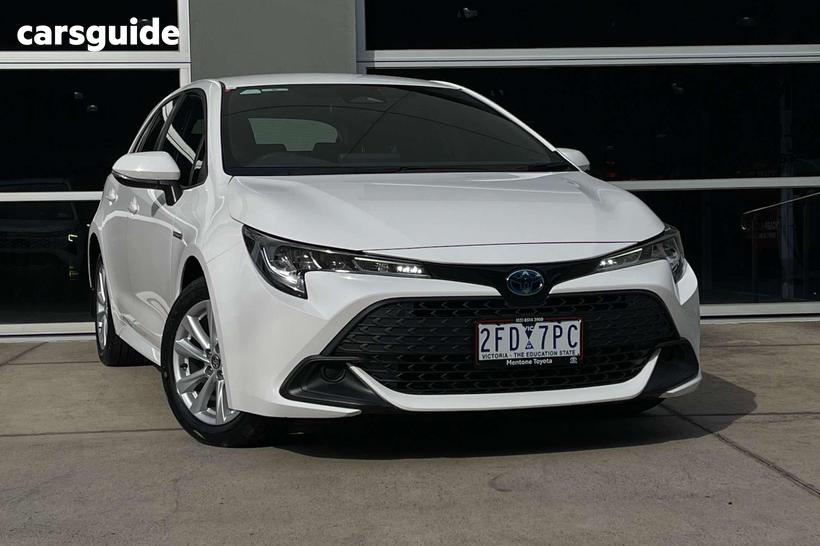 White 2022 Toyota Corolla Hatchback Ascent Sport Hybrid